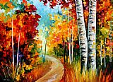 Leonid Afremov WHITE BIRCHES painting